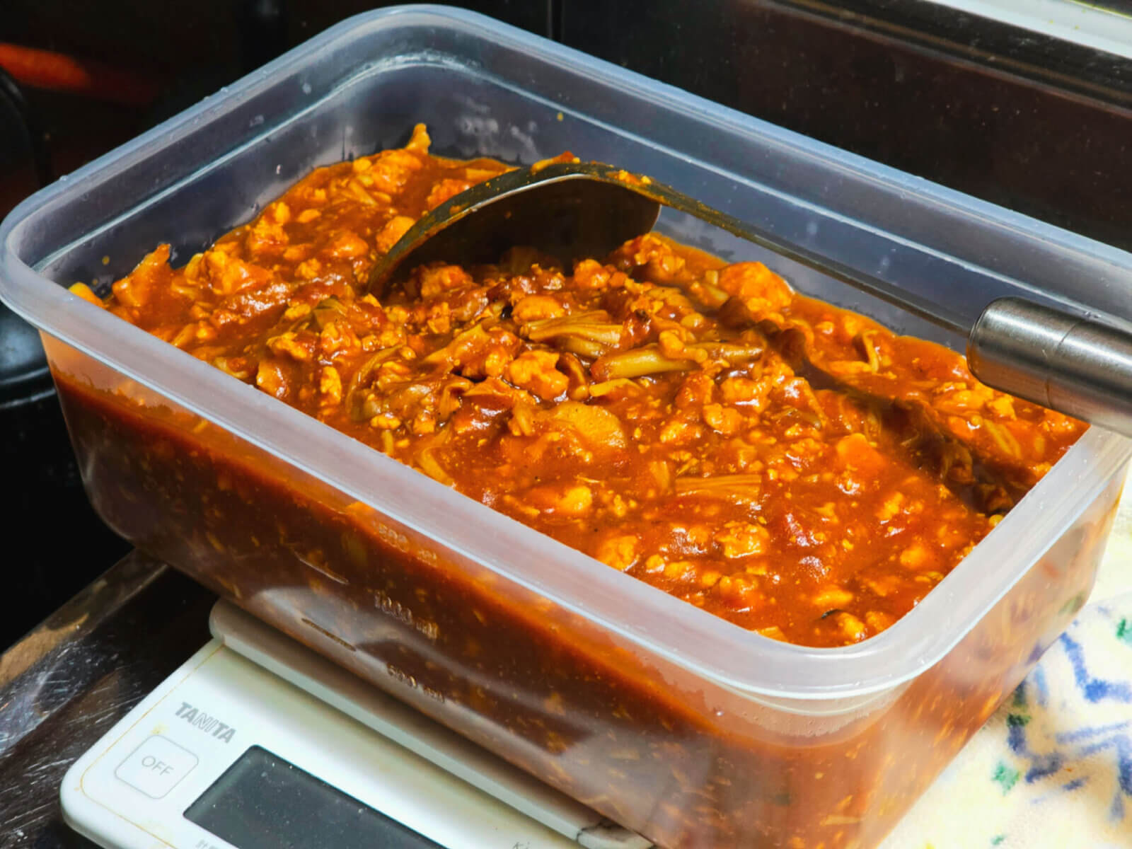 特性キーマカレー6回分の図。最終日は結構辛い。